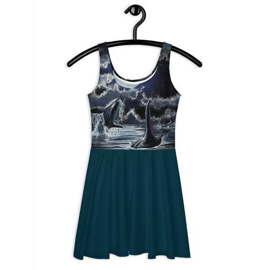 "moonlit playtime" Skater Dress