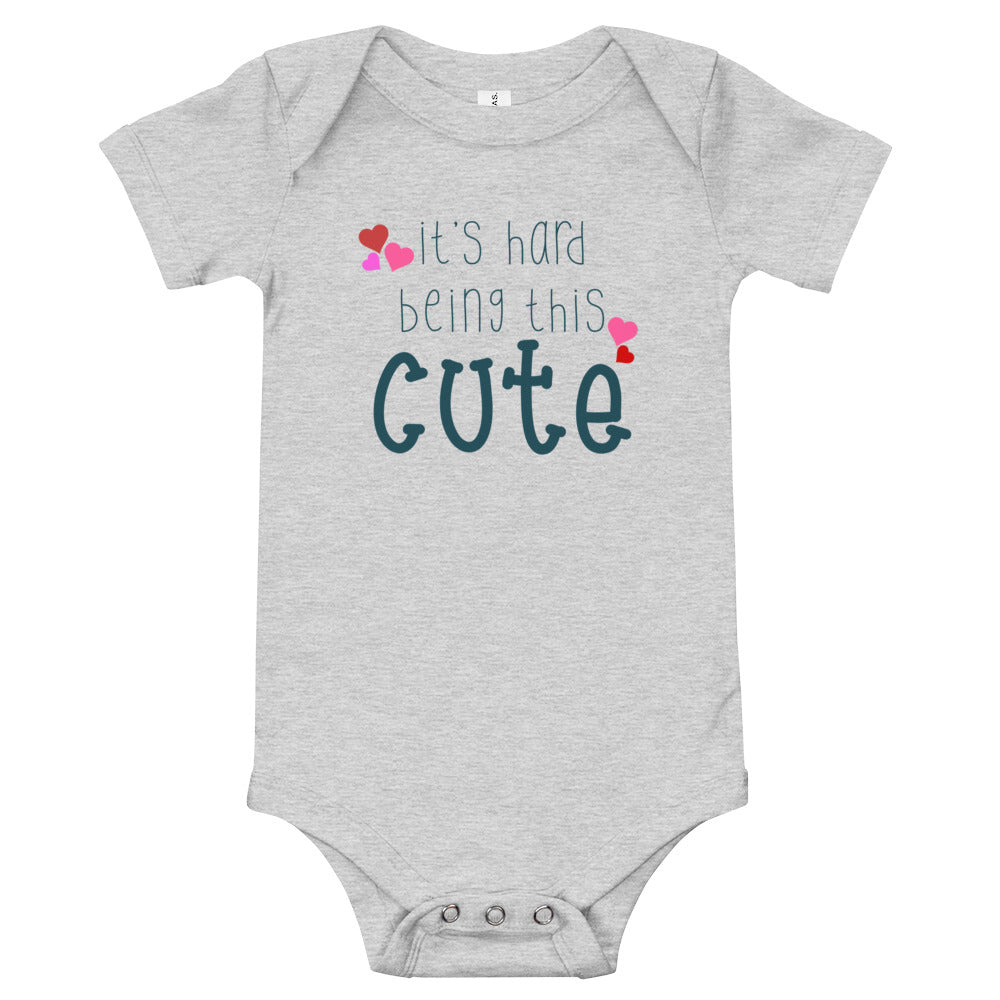 hard being cute Baby short sleeve