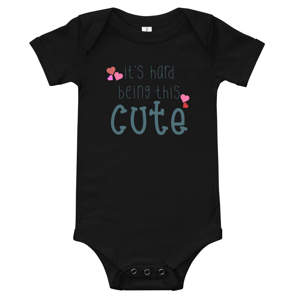 hard being cute Baby short sleeve