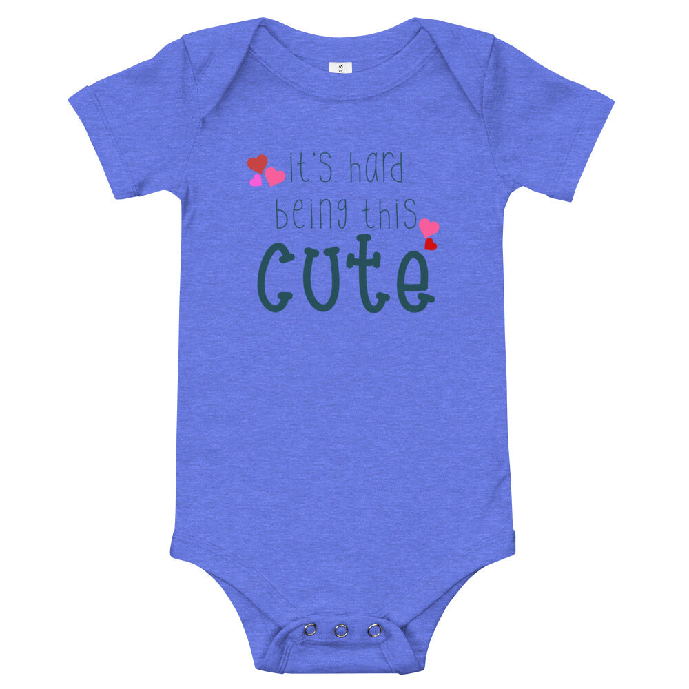 hard being cute Baby short sleeve