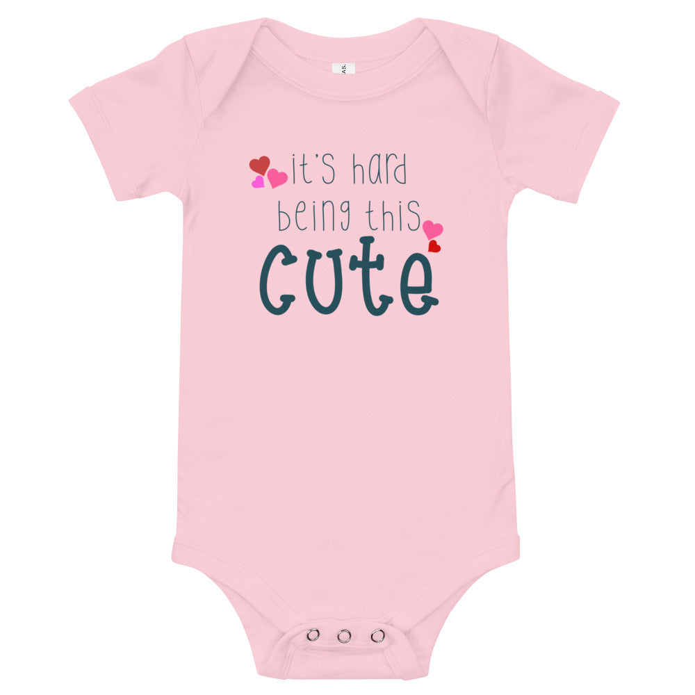 hard being cute Baby short sleeve