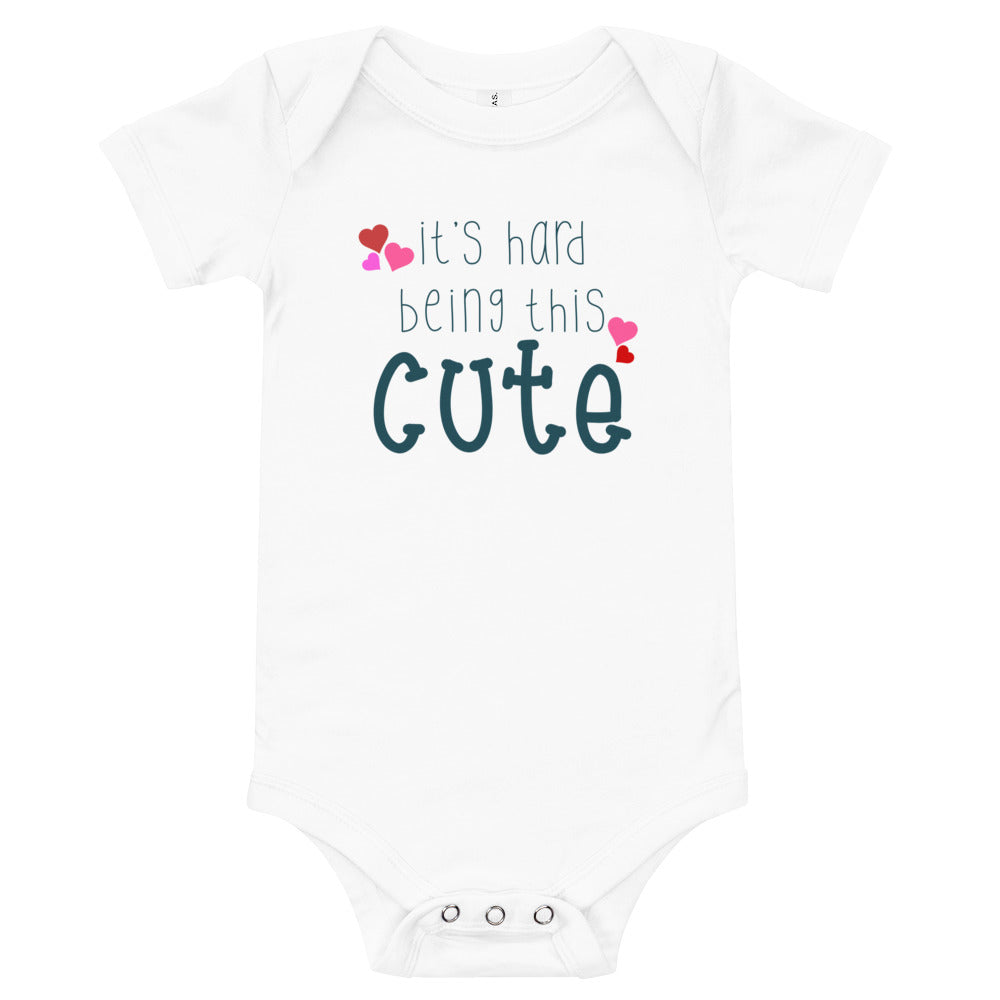 hard being cute Baby short sleeve