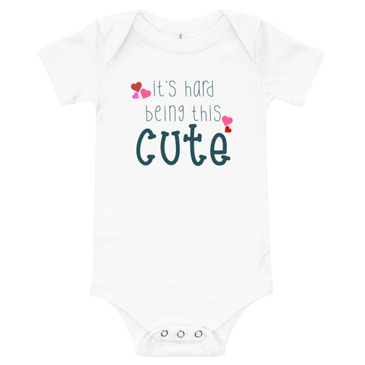 hard being cute Baby short sleeve