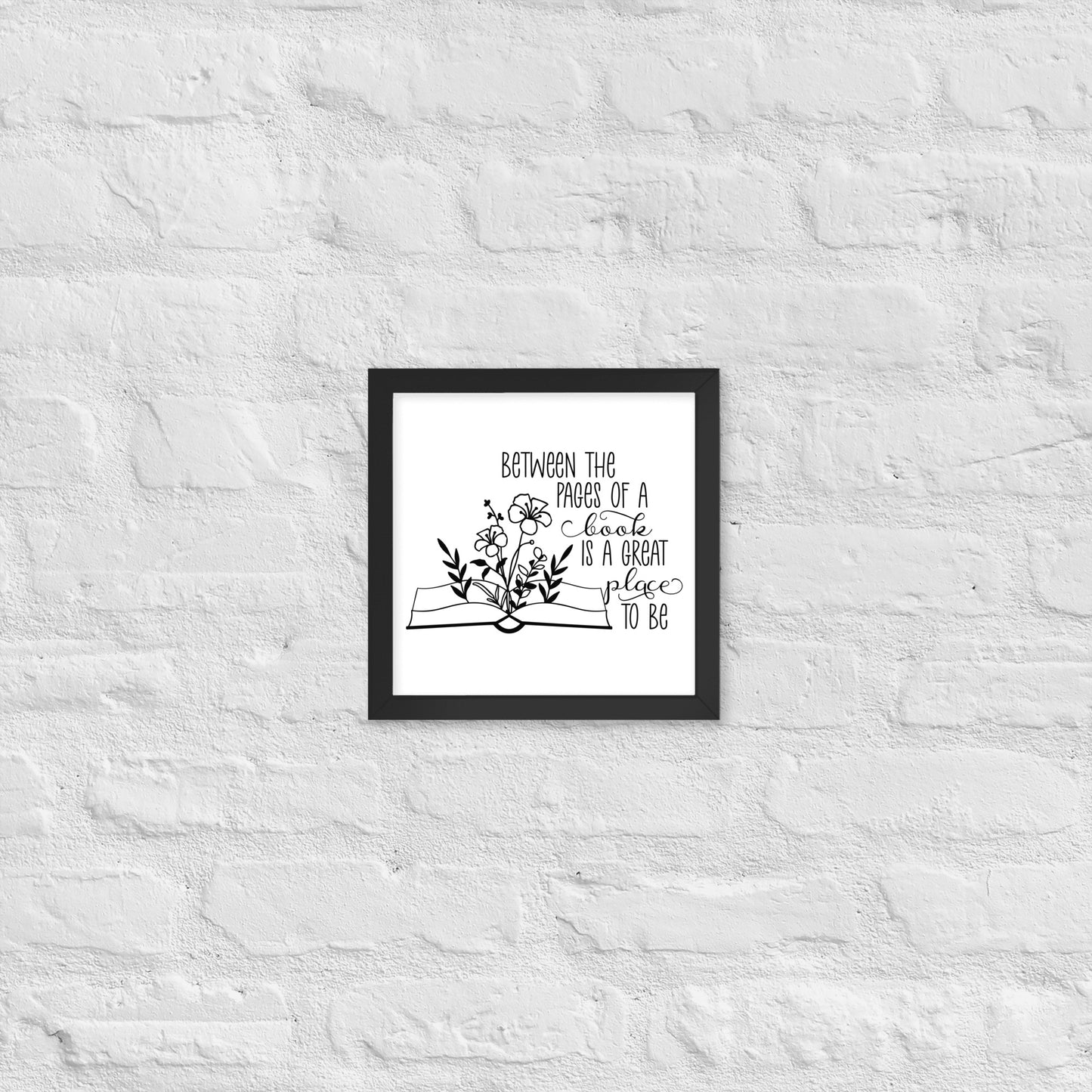 between the pages of a book framed poster