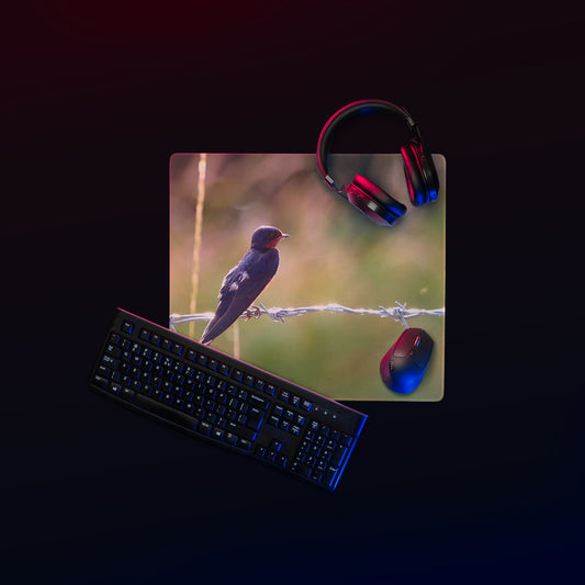 Barbed wire bird Gaming mouse pad