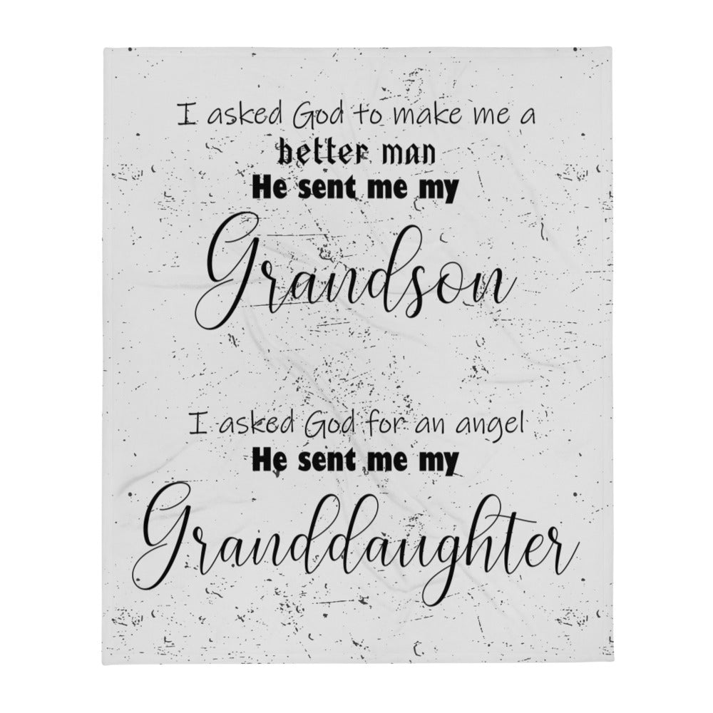 God sent me my grandkids Throw Blanket