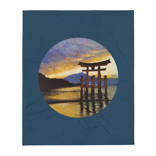 "Itsukushima Shrine" Throw Blanket