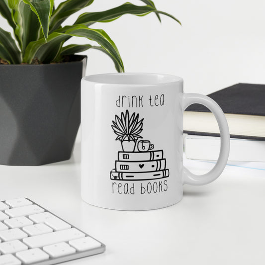 drink tea, read books mug
