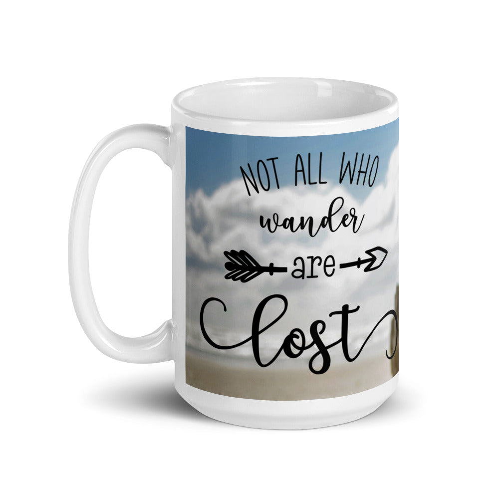 not all who wander are lost mug