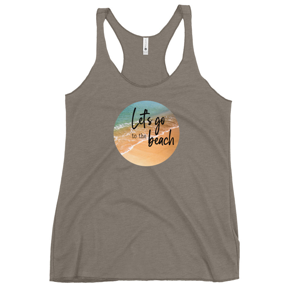 let's go to the beach Women's Racerback Tank