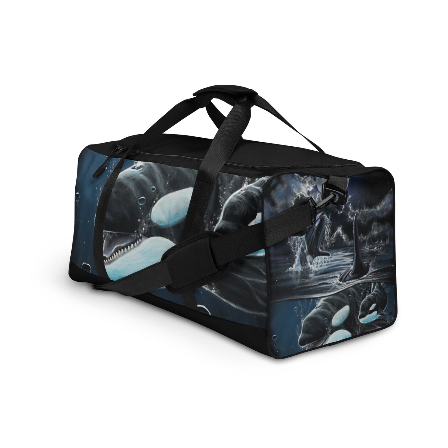 "Moonlit playtime" orcas Duffle bag