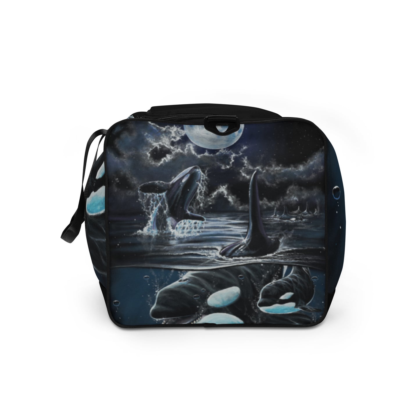"Moonlit playtime" orcas Duffle bag