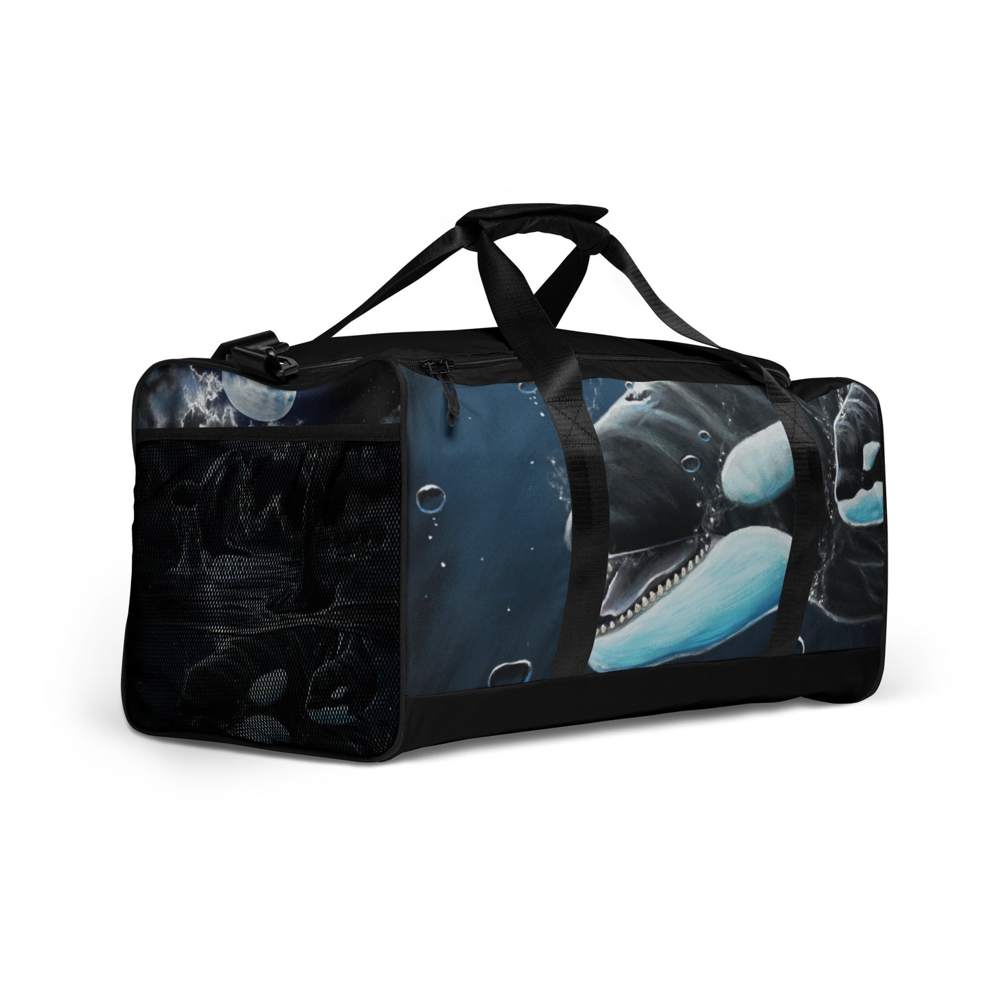 "Moonlit playtime" orcas Duffle bag