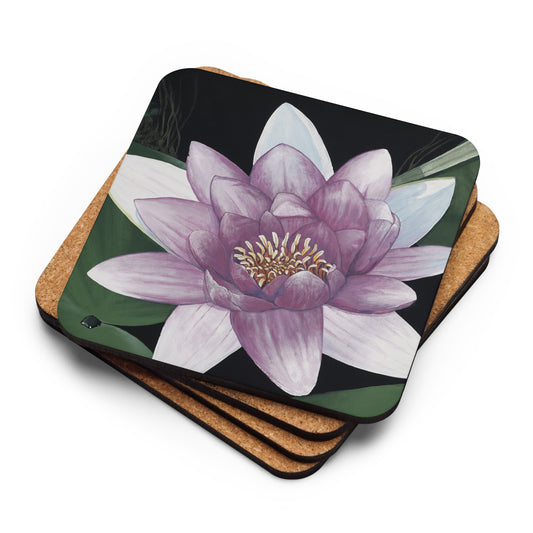 "Lotus Bloomed" Cork-back coaster
