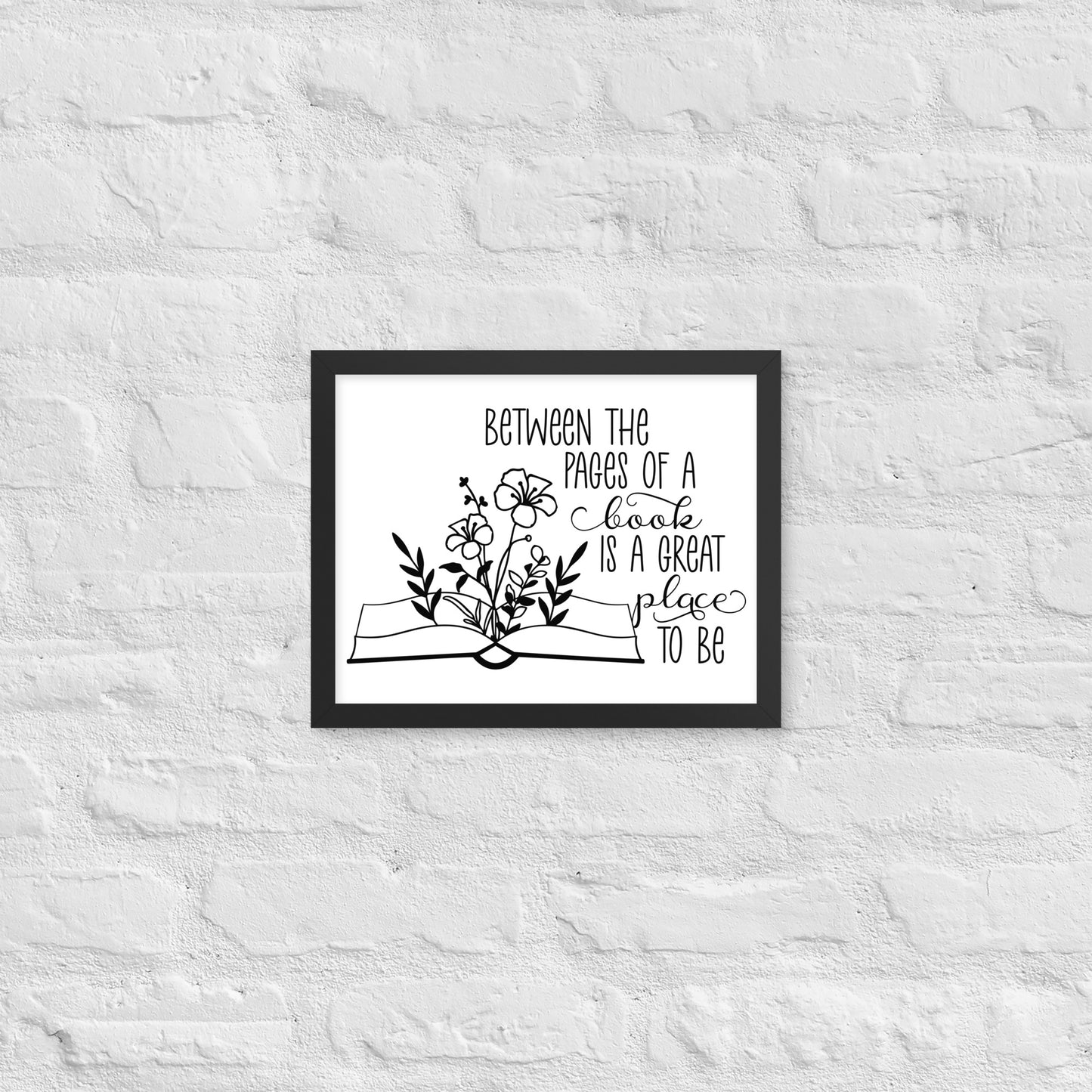 between the pages of a book framed poster