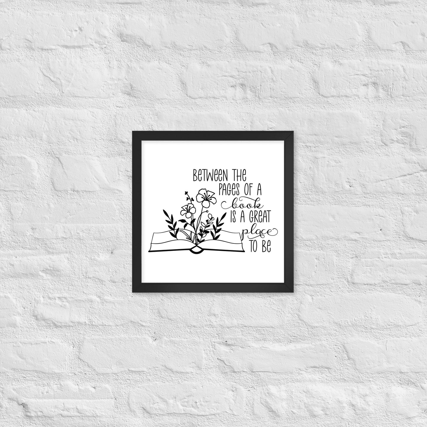 between the pages of a book framed poster