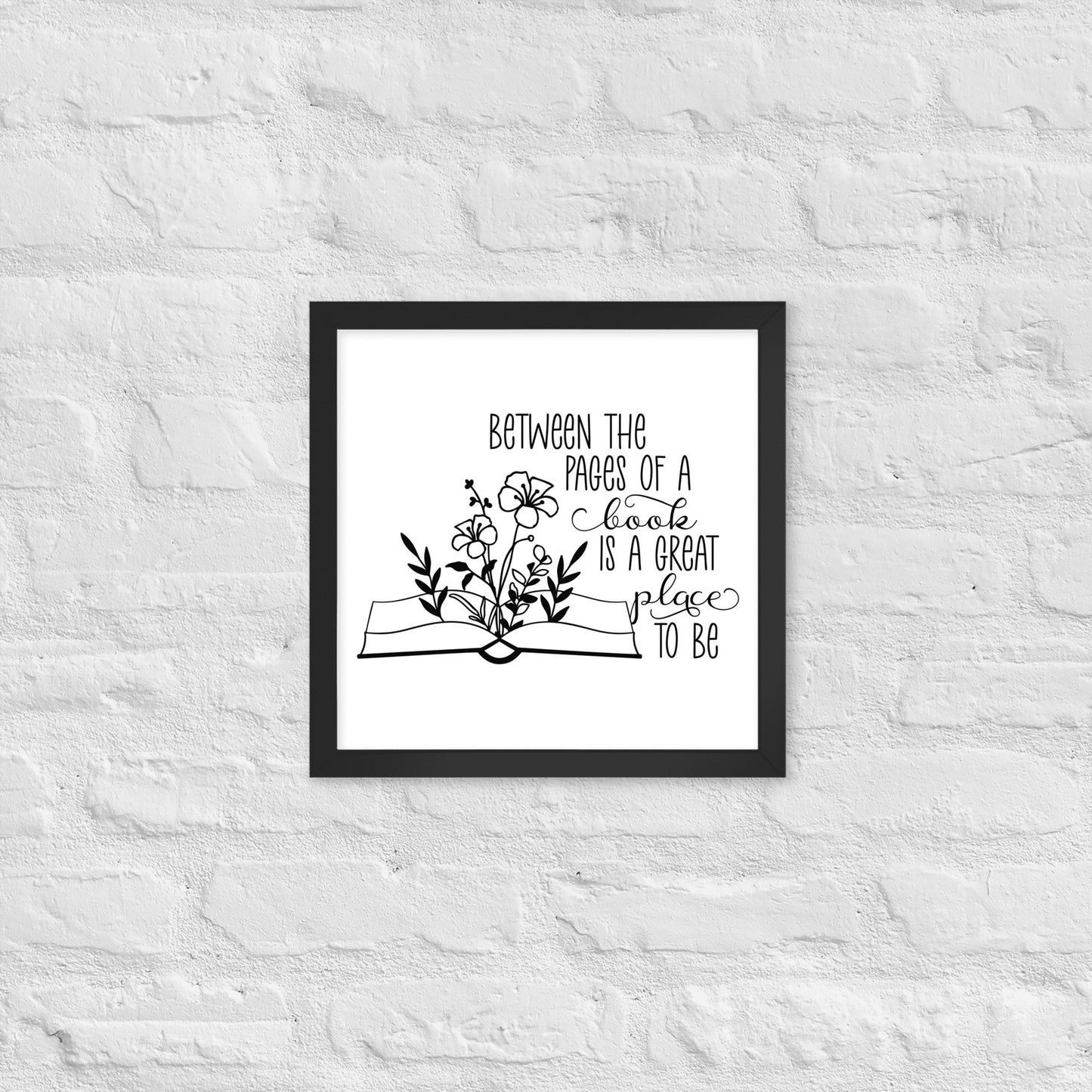 between the pages of a book framed poster