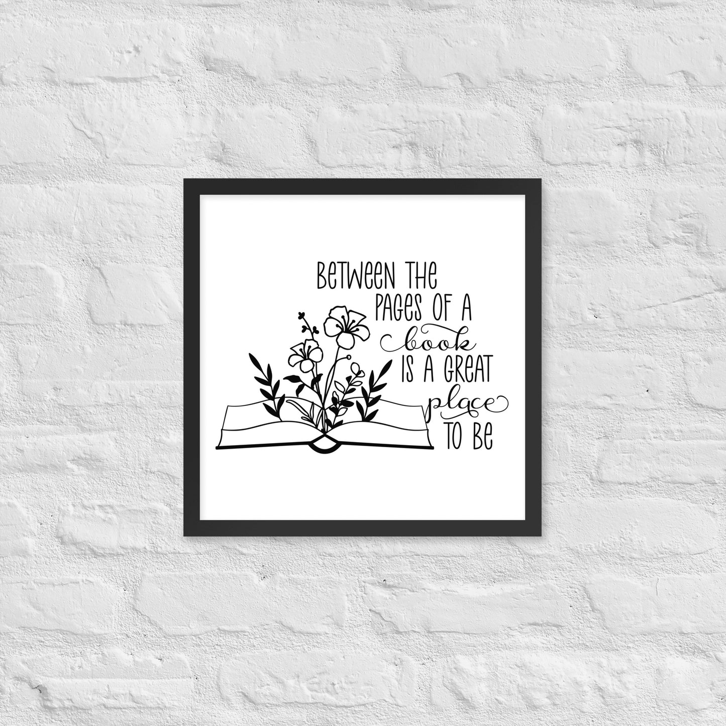between the pages of a book framed poster