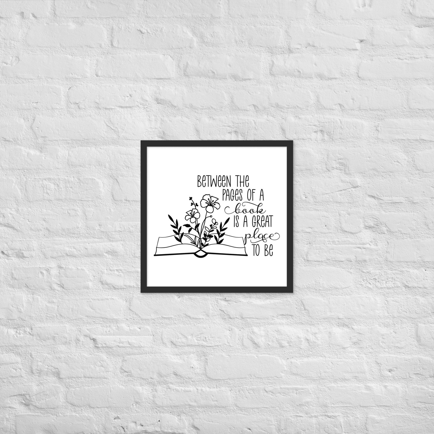 between the pages of a book framed poster