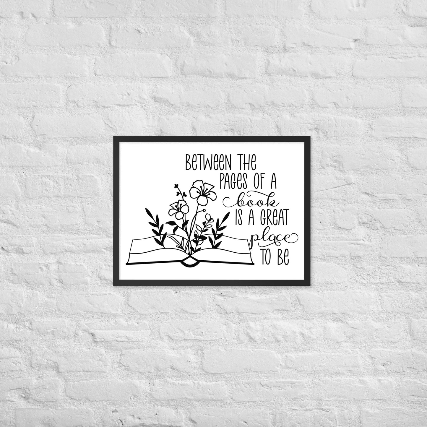 between the pages of a book framed poster