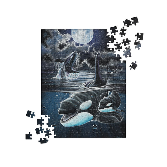 "Moonlit Playtime" Orcas Jigsaw puzzle