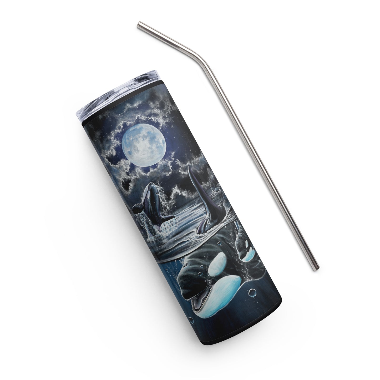"moonlit smiles" Stainless steel tumbler
