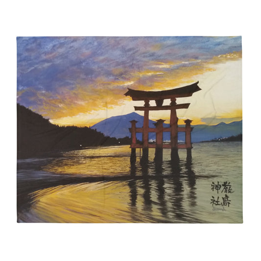 "Itsukushima Shrine" Throw Blanket