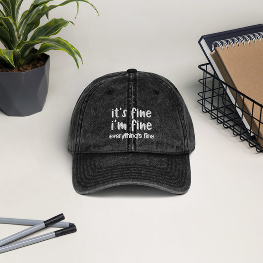 it's fine Vintage Cotton Twill Cap