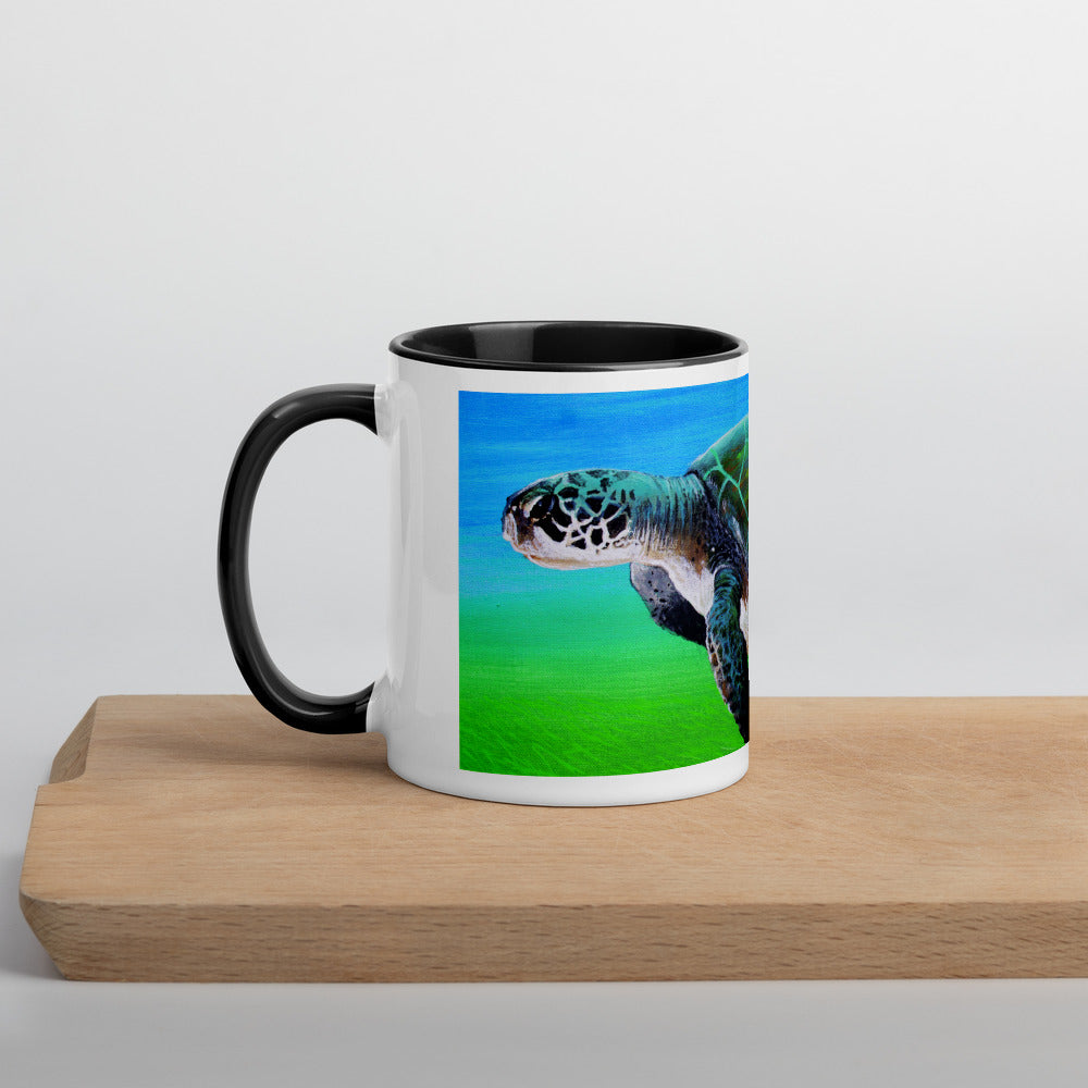 "Endless Search" Sea Turtle Mug with Color Inside