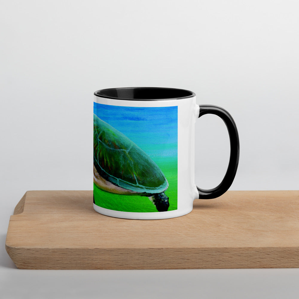 "Endless Search" Sea Turtle Mug with Color Inside