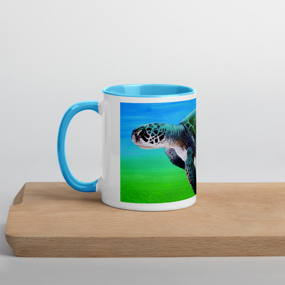"Endless Search" Sea Turtle Mug with Color Inside