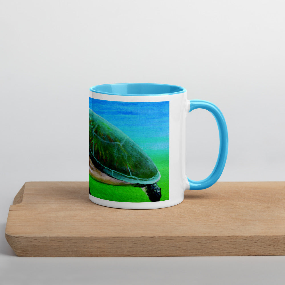 "Endless Search" Sea Turtle Mug with Color Inside
