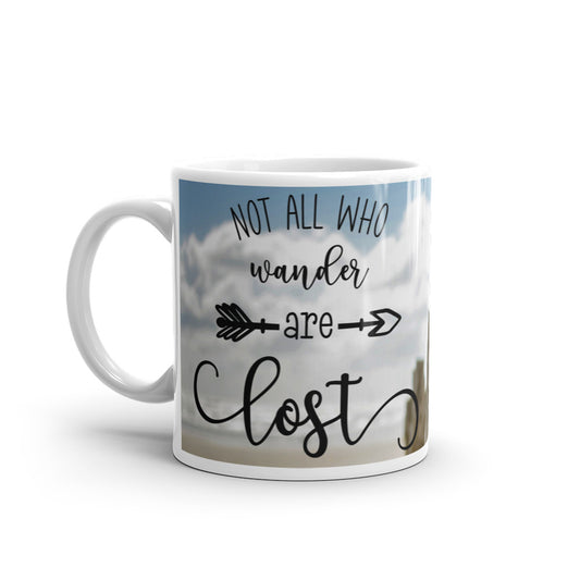 not all who wander are lost mug