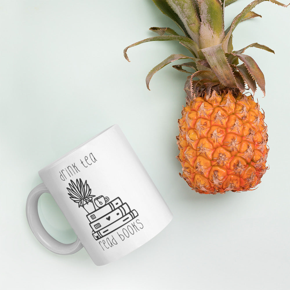drink tea, read books mug