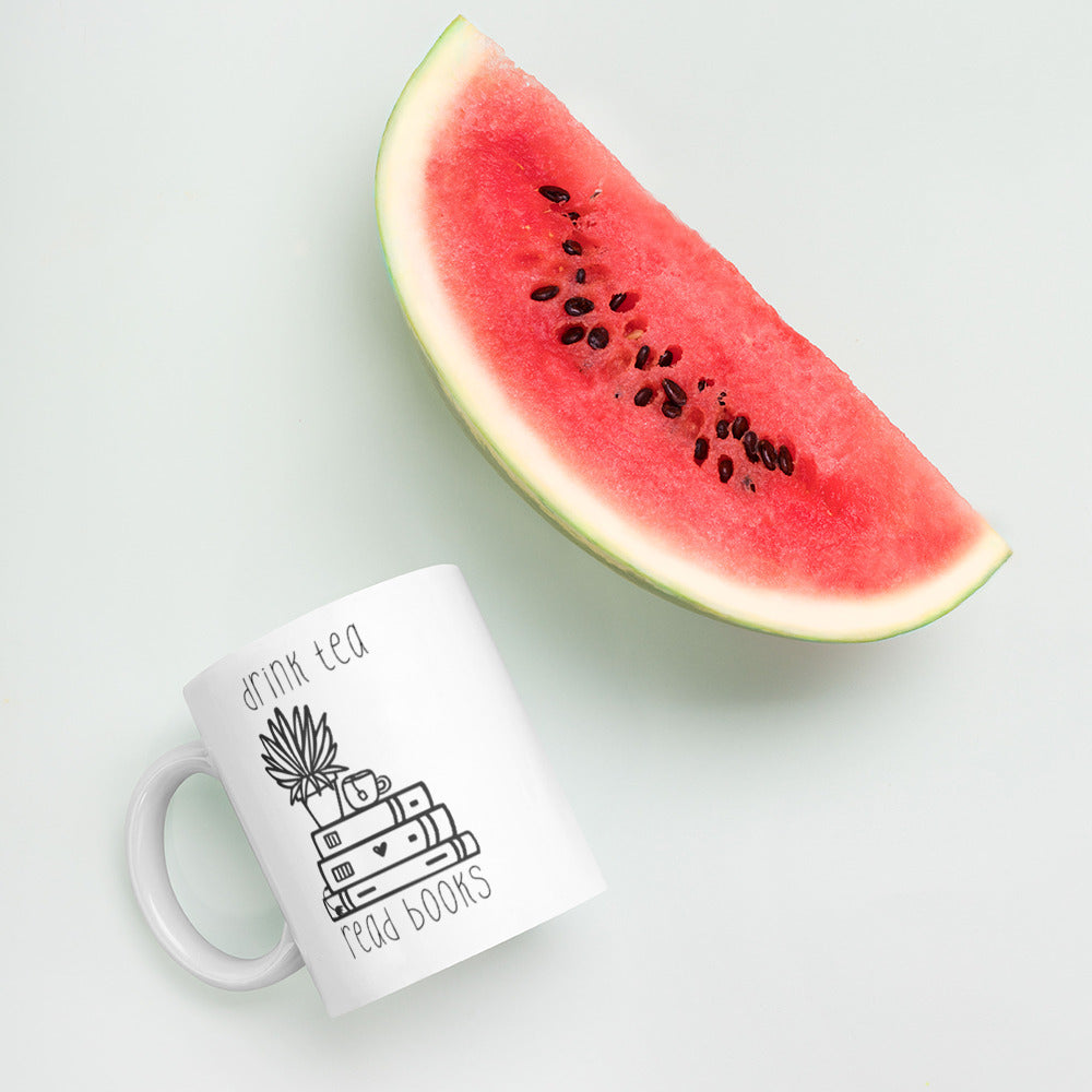 drink tea, read books mug