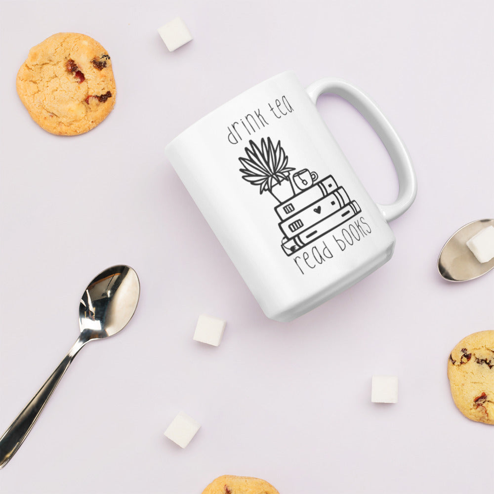 drink tea, read books mug