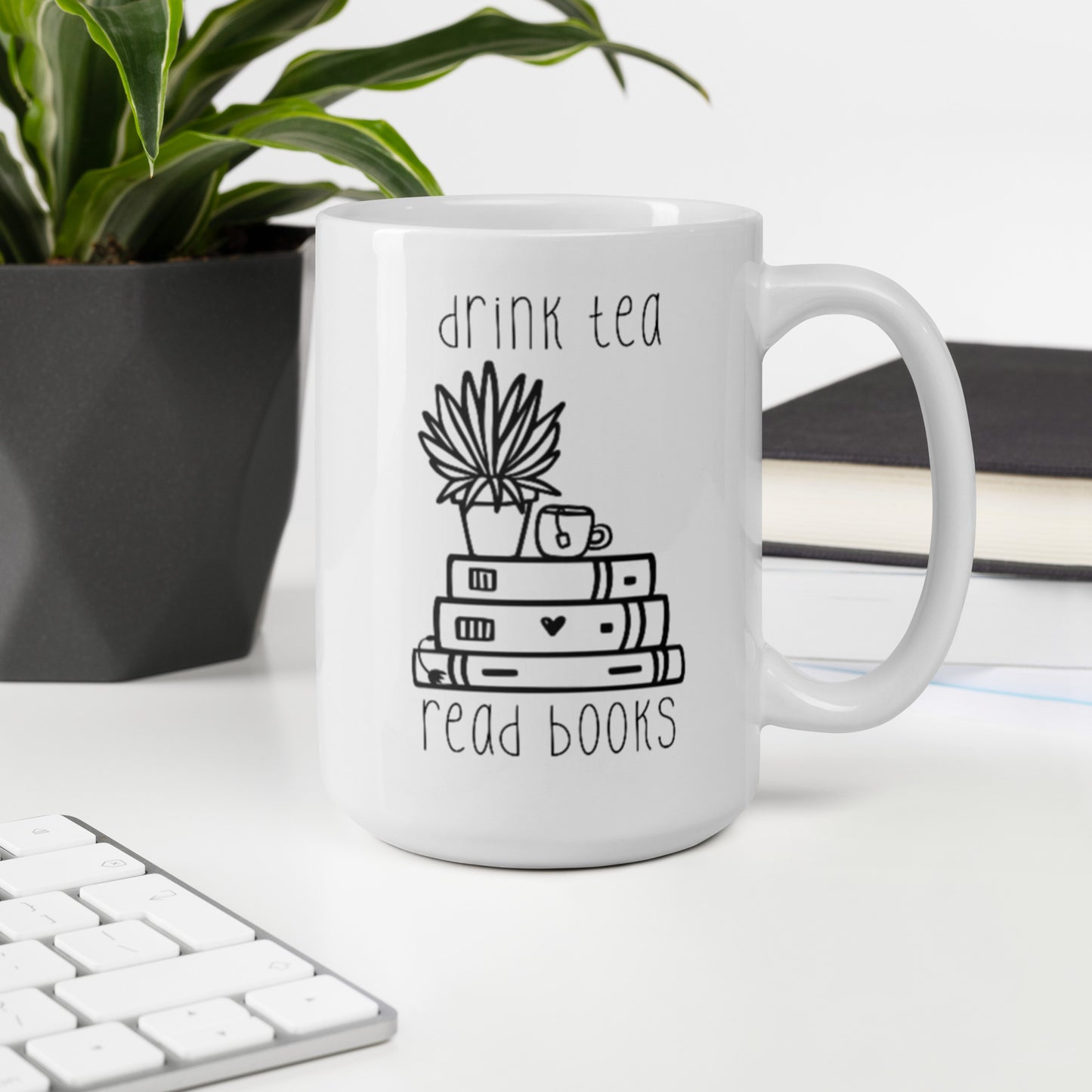 drink tea, read books mug
